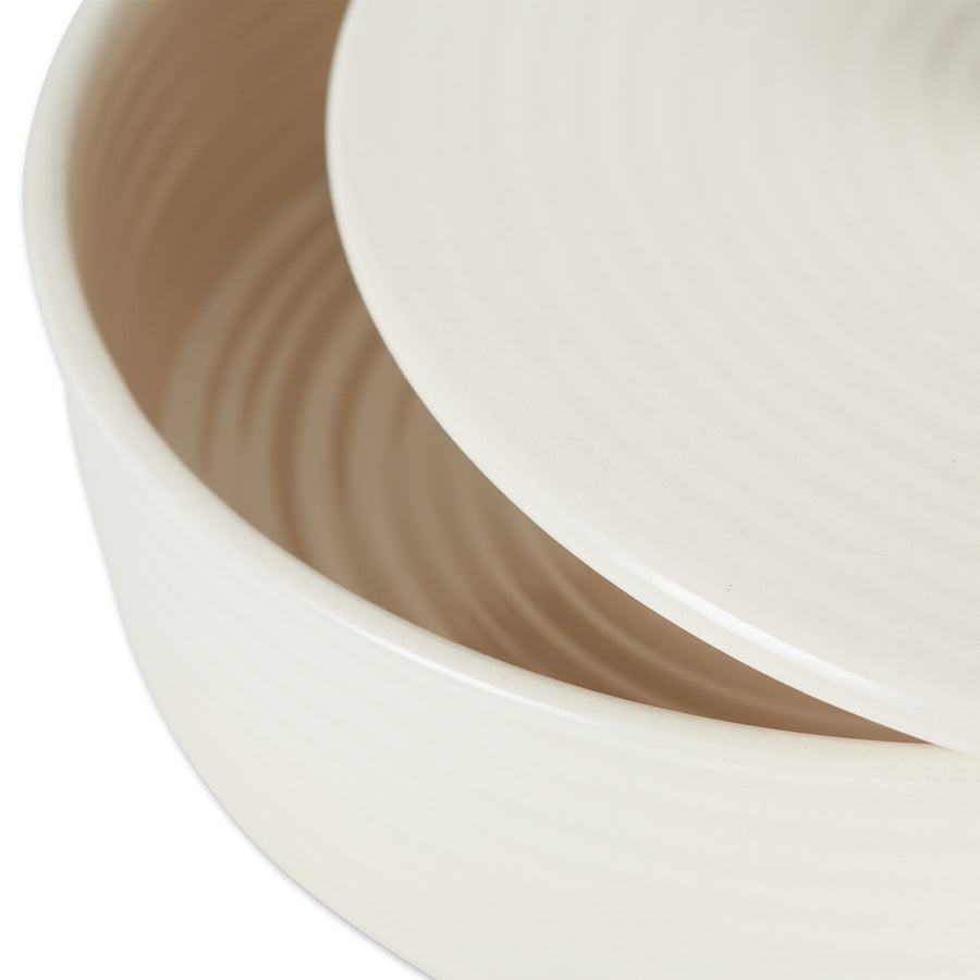 TORTILLA WARMER - 8IN - STONEWARE - WHITE - touchGOODS