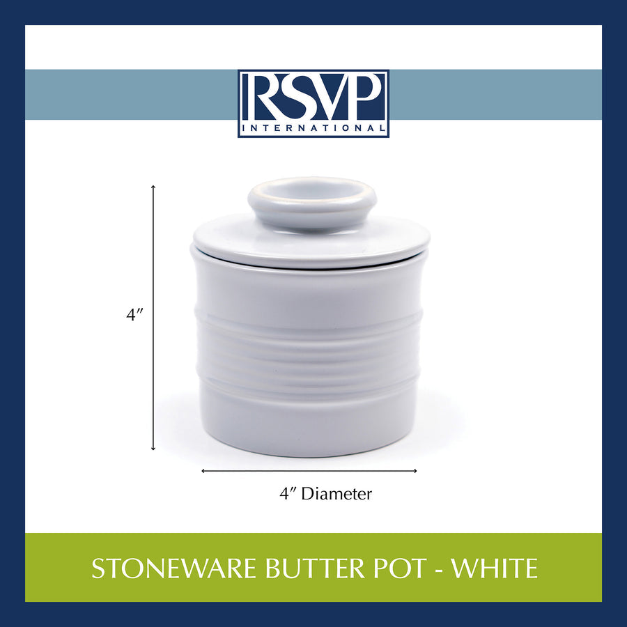 Stoneware Butter Pot - White - touchGOODS
