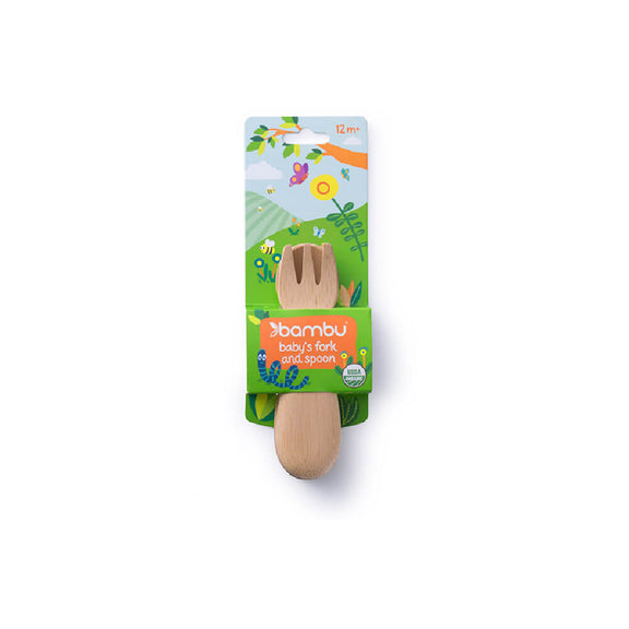 Bamboo Baby's/Toddler's Fork and Spoon Set (12M+) - touchGOODS