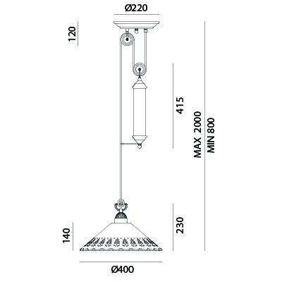 Il Fanale FIORI DI PIZZO Pulley Pendant 065.12.OC | touchGOODS