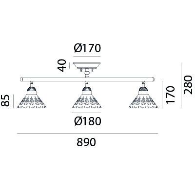 Il Fanale FIORI DI PIZZO 3 Light Ceiling Track 065.21.OC | touchGOODS