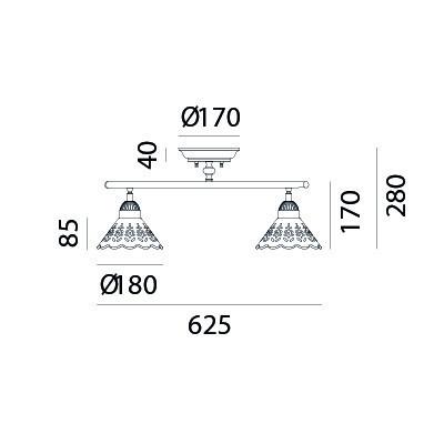 Il Fanale FIORI DI PIZZO 2 Light Ceiling Track 065.22.OC | touchGOODS