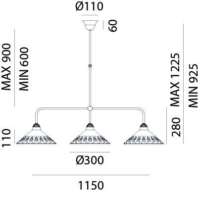 Il Fanale FIORI DI PIZZO Triple Pendant 065.25.OC | touchGOODS