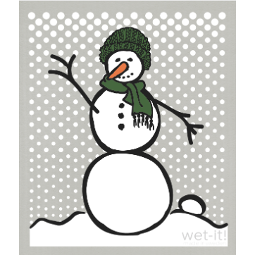Snowman Green Gray Swedish Cloth - touchGOODS