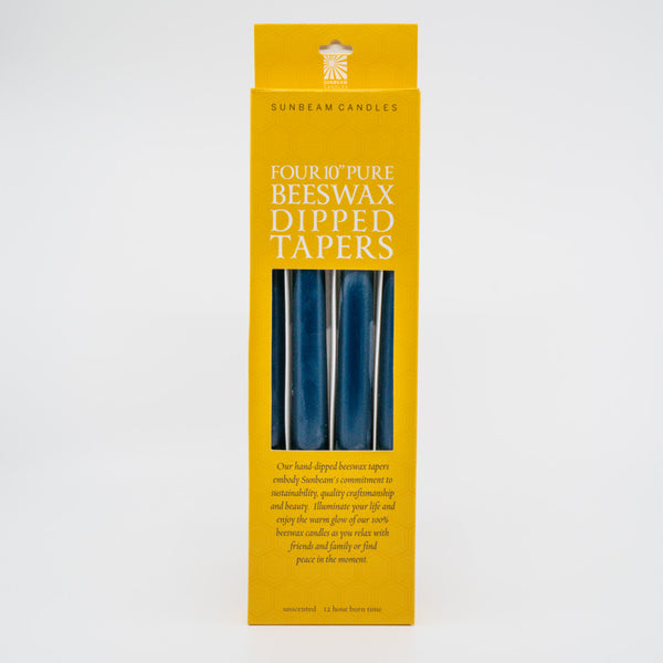 Beeswax 10" Dipped Tapers ~ Sapphire Blue - touchGOODS