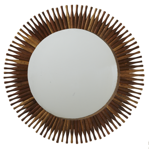 Repurposed Indian Chapati Rolling Pin Wall Mirror | touchGOODS