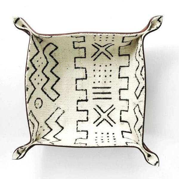 African Mudcloth Valet Trays Black + White - touchGOODS
