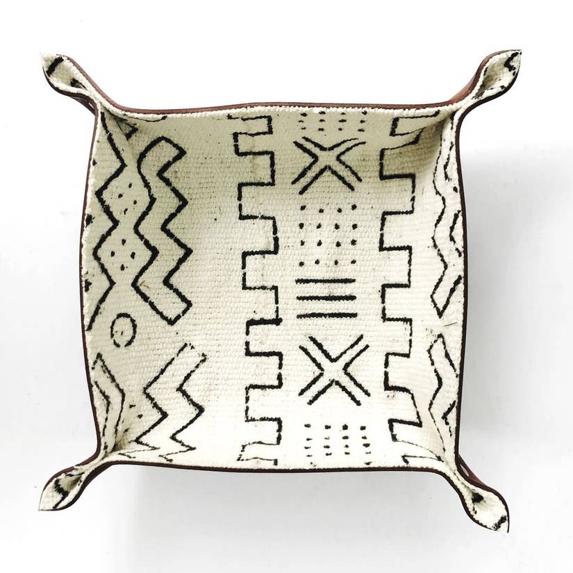 African Mudcloth Valet Trays Black + White - touchGOODS