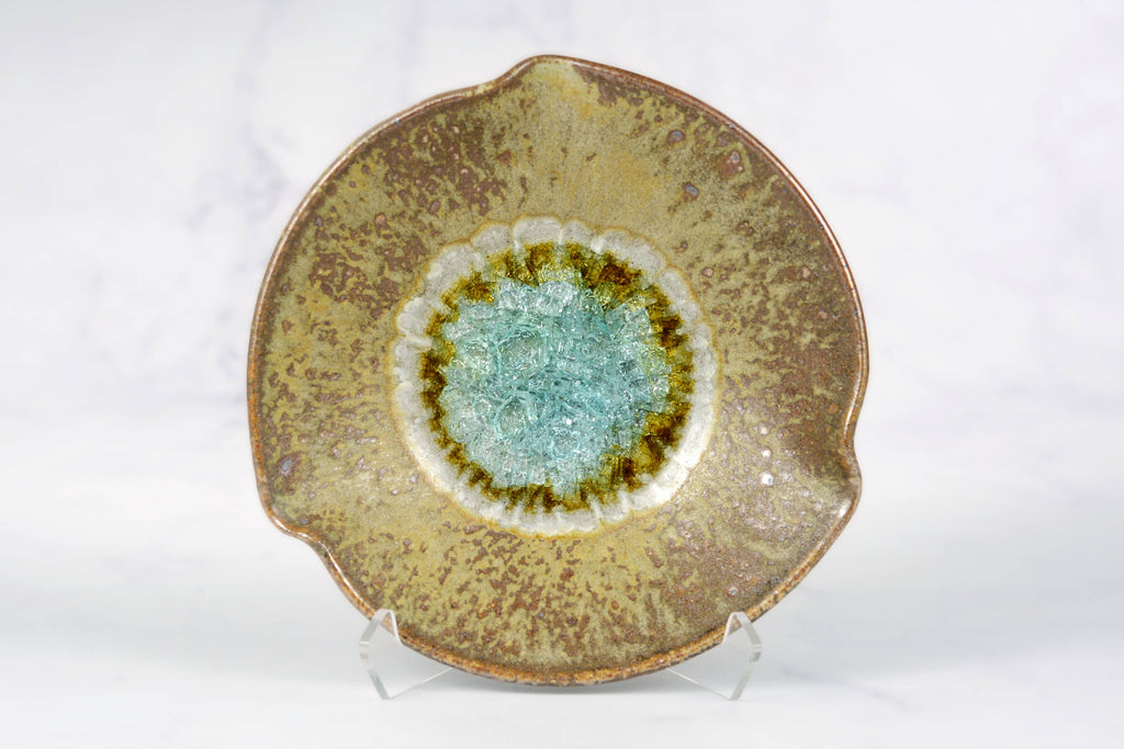 3 Pinch Rimmed Bowl with Glass - Sienna & Black 14" - touchGOODS