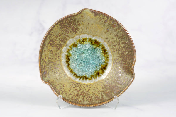 3 Pinch Rimmed Bowl with Glass - Sienna & Black 14" - touchGOODS