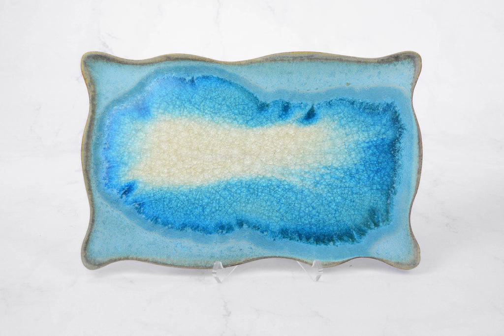 Large Rectangle Wavy Edged Tray 9" x 13" - With Glass - touchGOODS