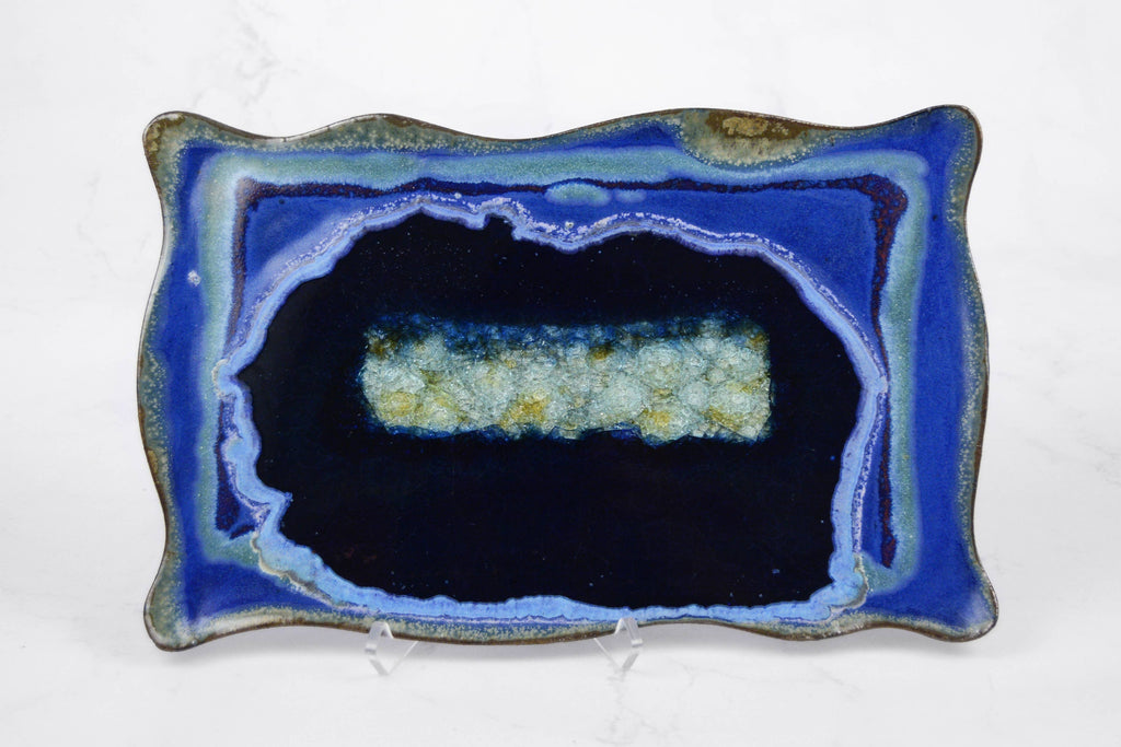 Large Rectangle Wavy Edged Tray 9" x 13" - With Glass - touchGOODS