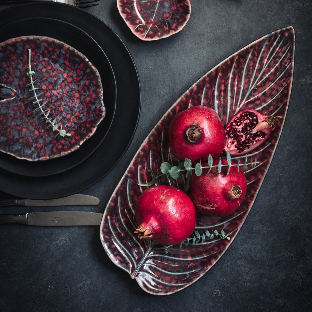 Riviera Strelizia Leaf Platter 16", Vigne - touchGOODS