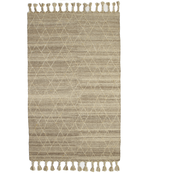 Natural Kilim Geo Stitch Area Rug 5 x 8 | touchGOODS