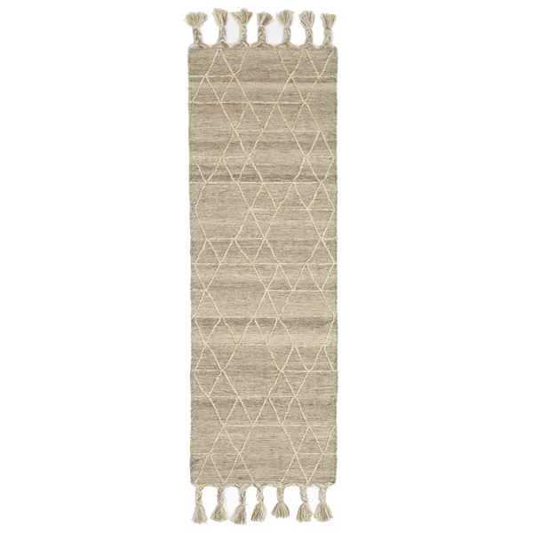 Natural Kilim Geo Stitch Runner 2 x 6 | touchGOODS
