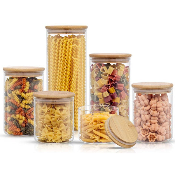 Borosilicate Glass Jars With Bamboo Lids - touchGOODS