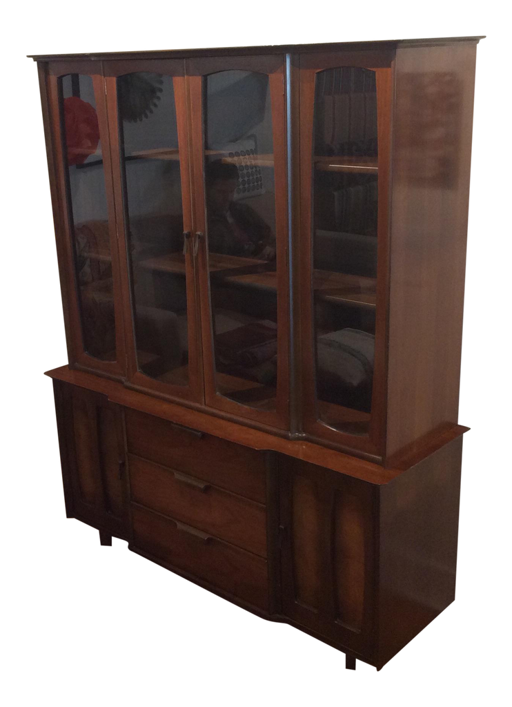 Mid-century Modern Walnut China Cabinet by Stanley | touchGOODS