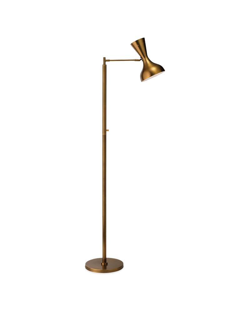 Pisa Mid-Century Swing Arm Floor Lamp - Brass - touchGOODS