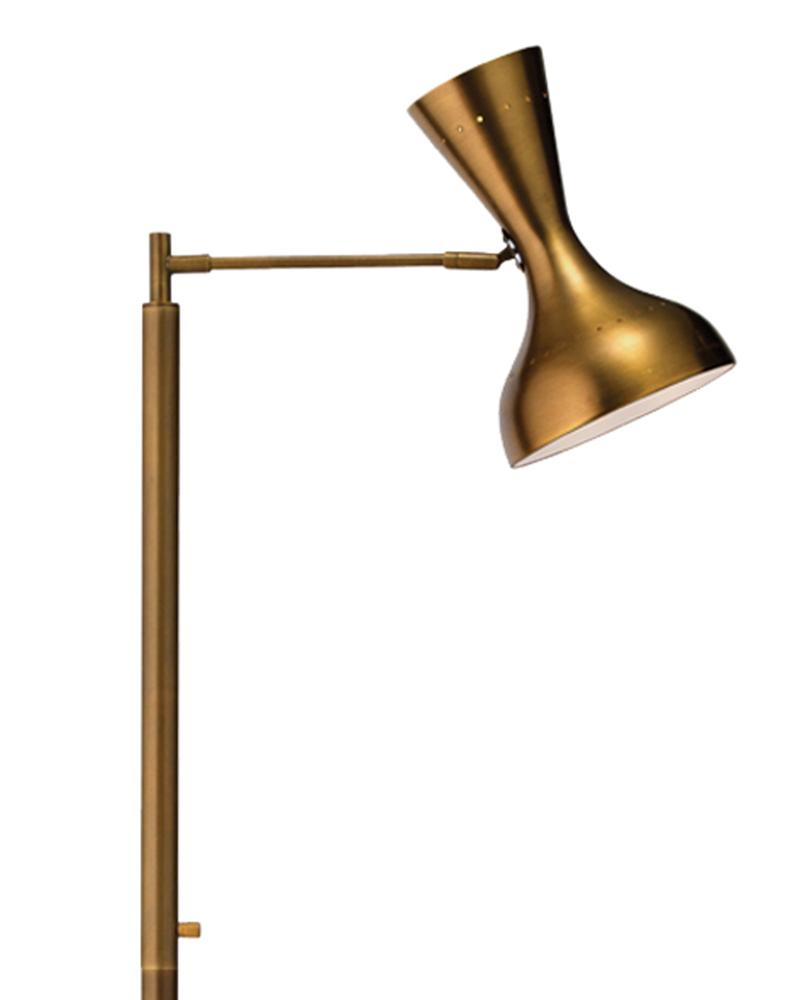 Pisa Mid-Century Swing Arm Floor Lamp - Brass - touchGOODS