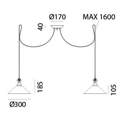 TABIA Double Swag Pendant 212.10.OV - touchGOODS