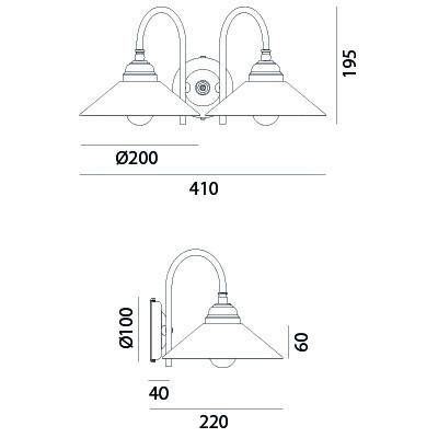 TABIA Double Wall Light 212.20.OV - touchGOODS
