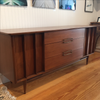 Vintage Mid Century Modern Kent Coffey Eloquence Walnut Dresser & Mirror - touchGOODS