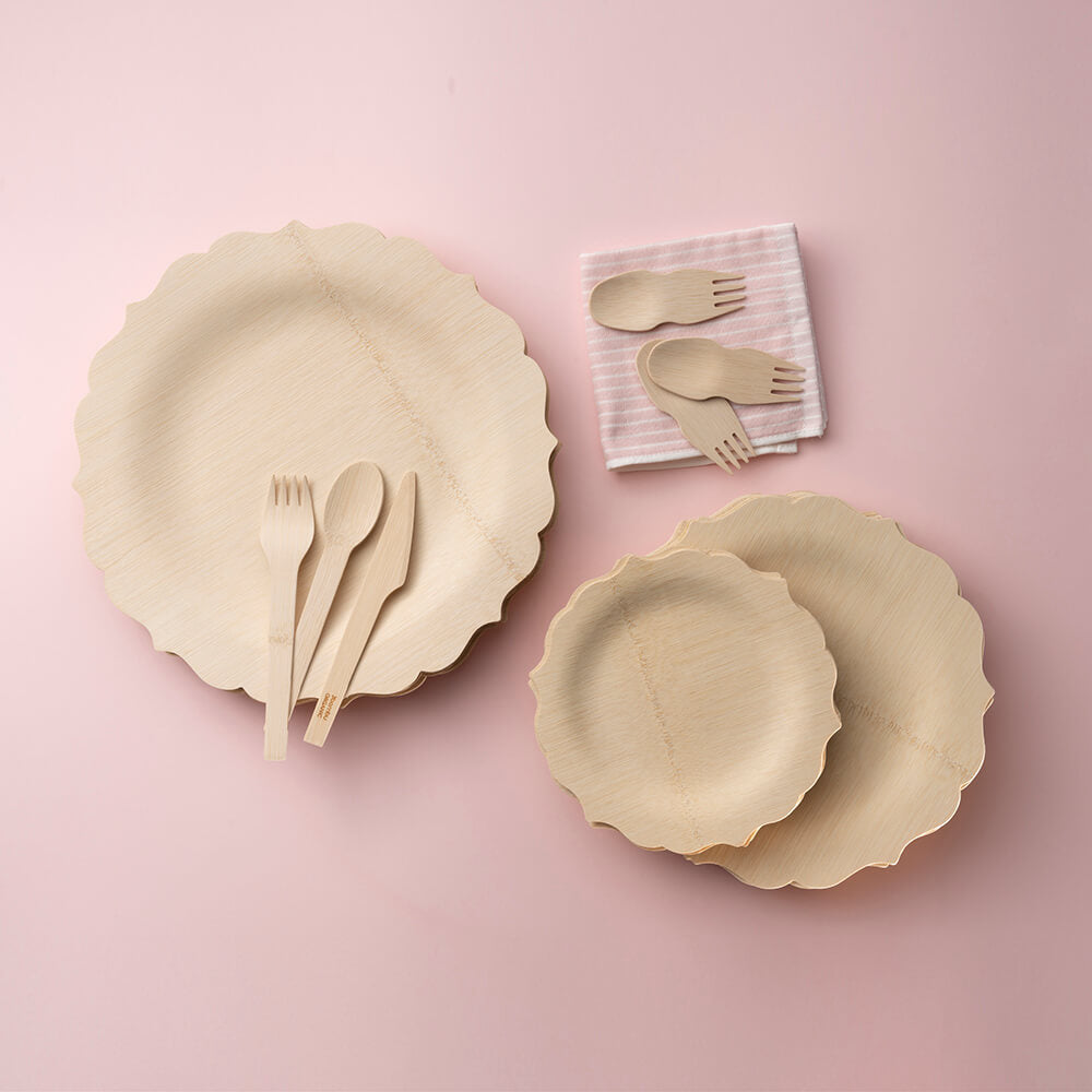 Bamboo Compostable Dinner Plates - Fancy - touchGOODS