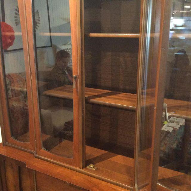 Mid-century Modern Walnut China Cabinet by Stanley | touchGOODS