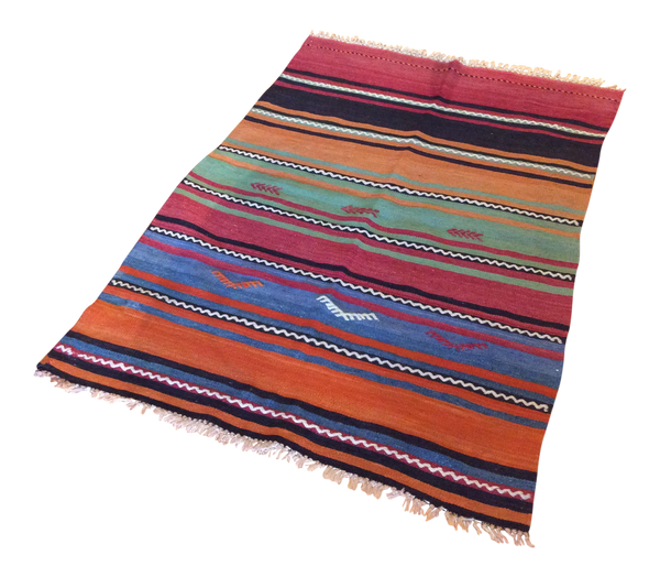 Vintage Turkish Kilim Area Rug - 2′11″ × 4′5″ | touchGOODS