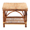 Ottoman with Shelf & Woven Rush Seat - touchGOODS