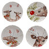 Deer Friends Set 4 Salad Plates 9", White - touchGOODS