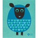 Swedish Dishcloth - MODERN SHEEP LT + DARK PETROL ON TURQ - touchGOODS