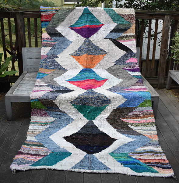 Vintage Moroccan Kilim Boucherouite Rug - touchGOODS