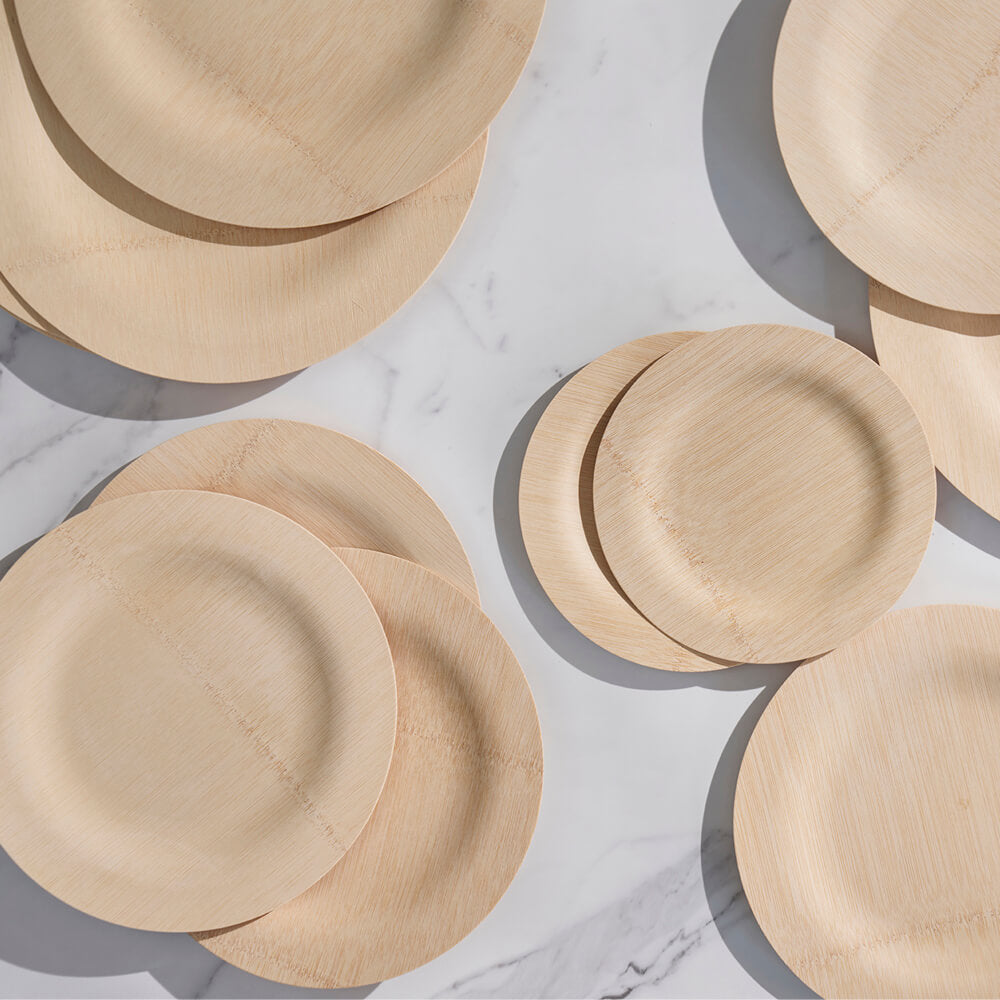 Round Compostable Bamboo Plates - touchGOODS