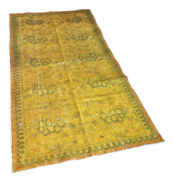 Yellow Over-Dyed Turkish Rug - 3′2″ × 6′5″ | touchGOODS