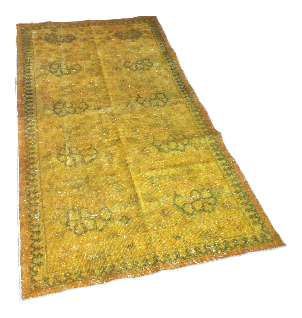 Yellow Over-Dyed Turkish Rug - 3′2″ × 6′5″ | touchGOODS