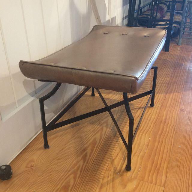 Mid-century Gold Vinyl Bench | touchGOODS