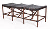 Rattan & Woven Black Leather Malibu Bench | touchGOODS