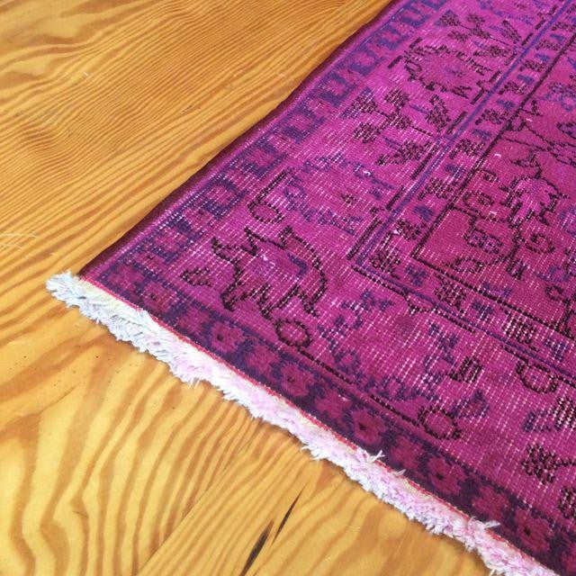 Vintage Over-Dyed Turkish Area Rug in Magenta 3′2″ × 6′4″ | touchGOODS