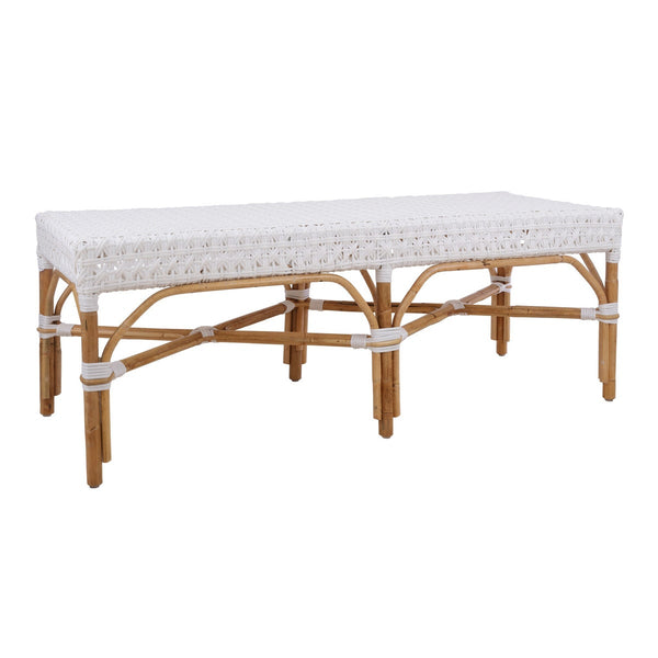 Bistro Bench 54" White (Star Pattern) - touchGOODS