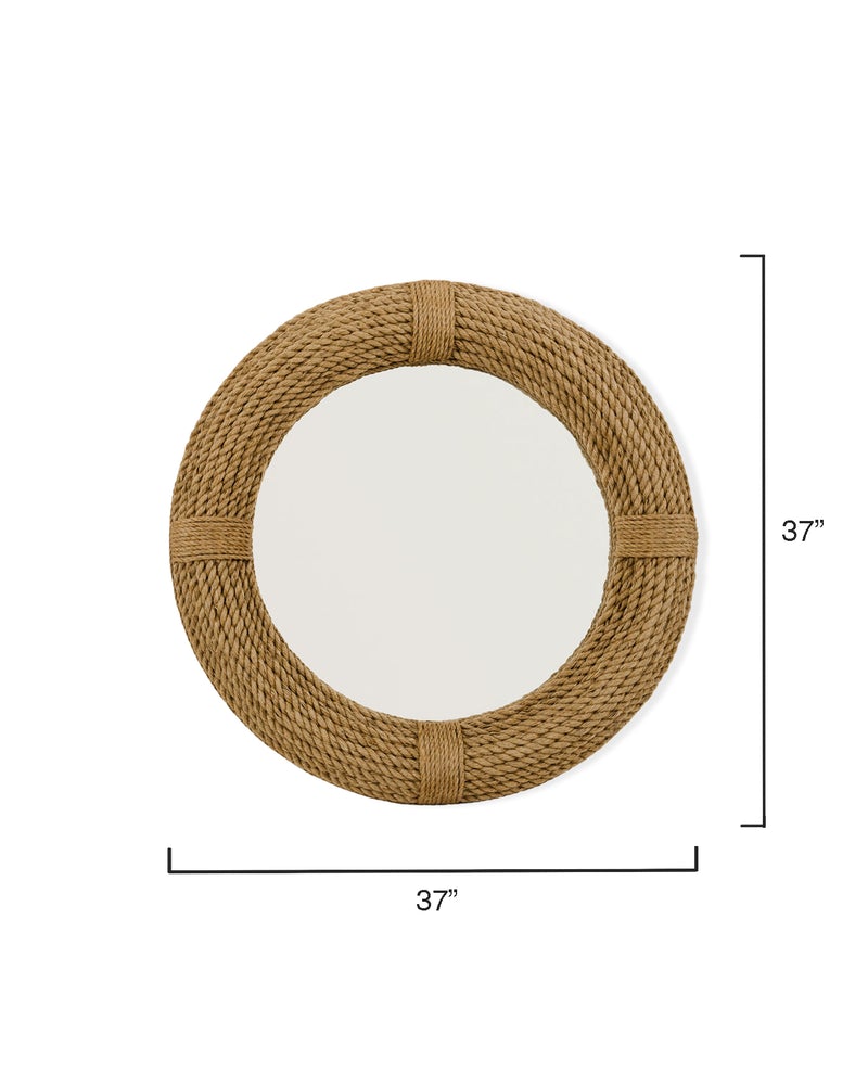 Round Nautical Rope Mirror - touchGOODS