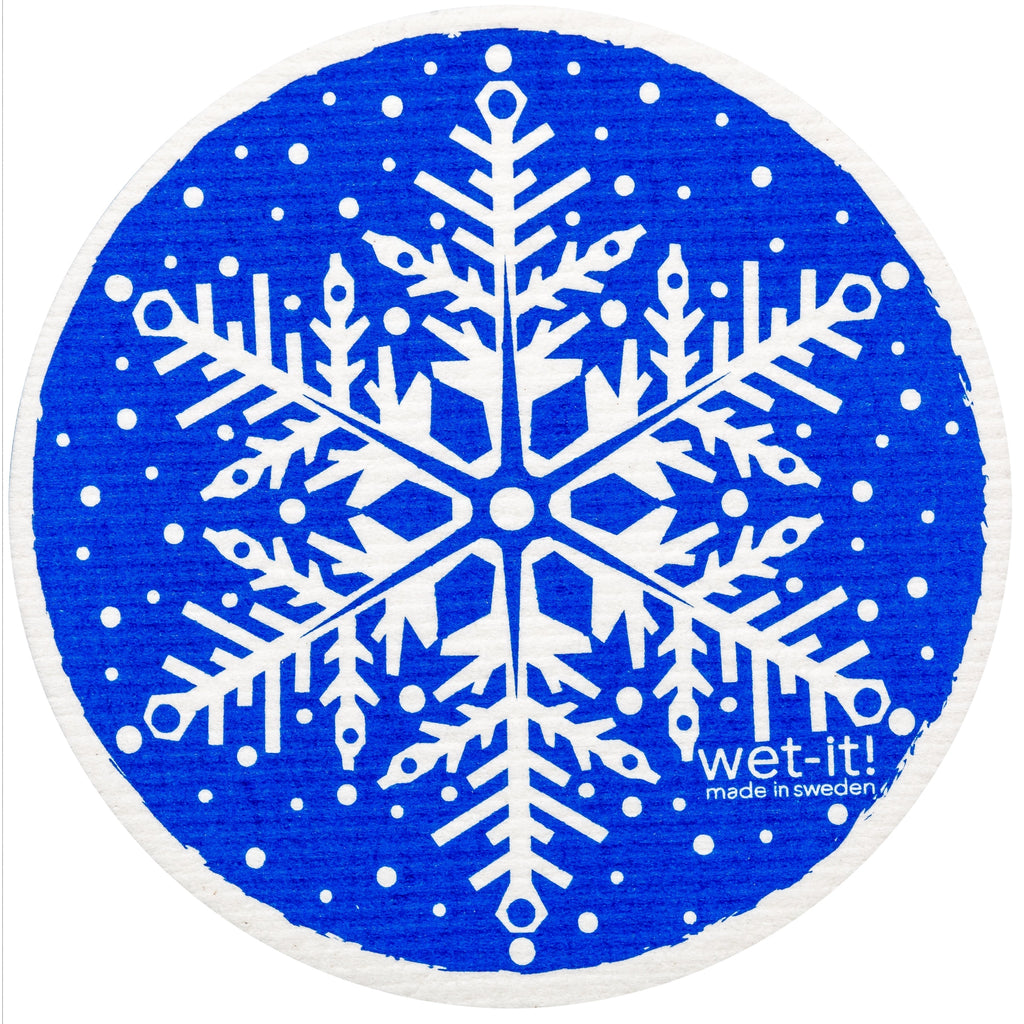 Snowflake Blue Round Swedish Cloth - touchGOODS