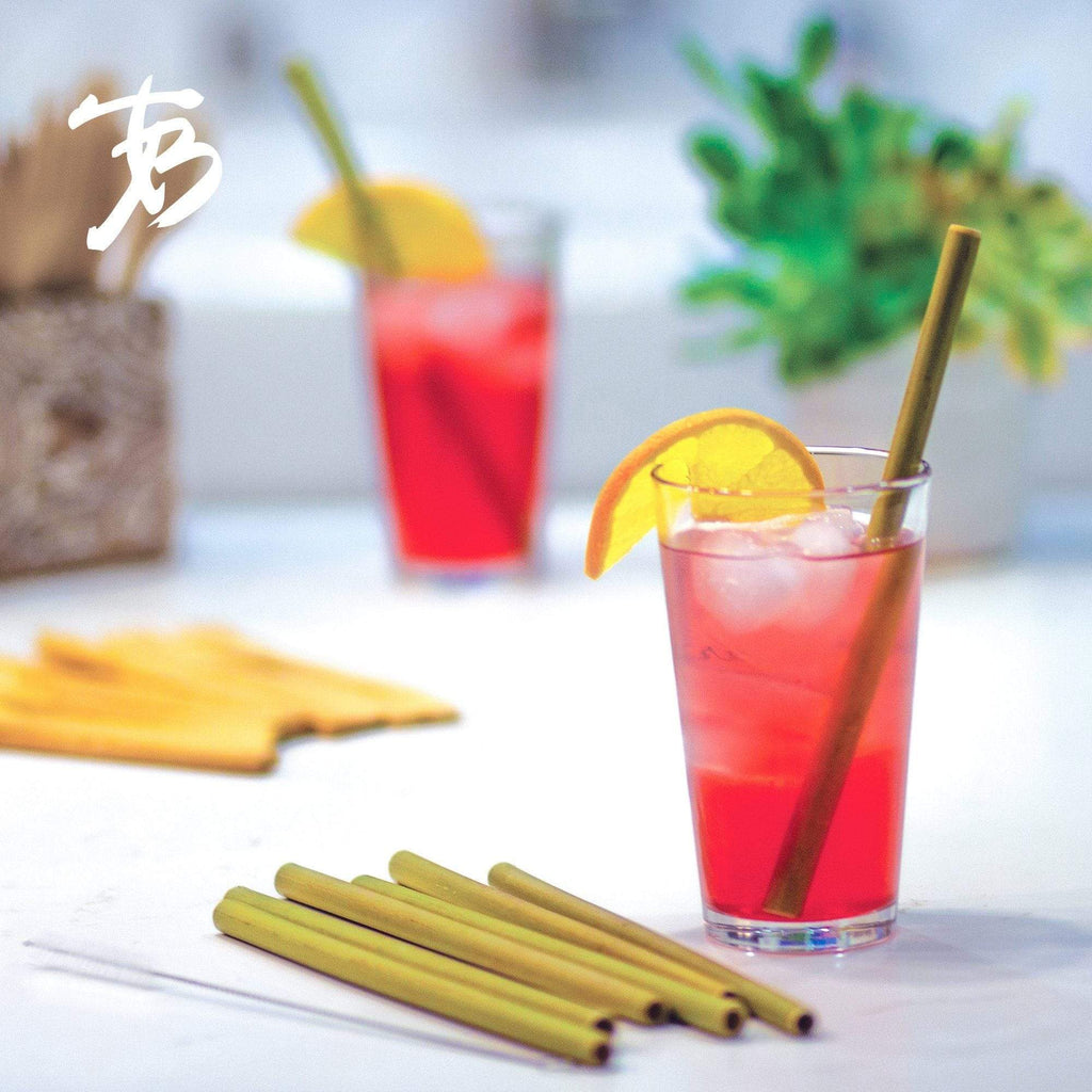 8-Pack Reusable Bamboo Drinking Straws, Dishwasher Safe - touchGOODS