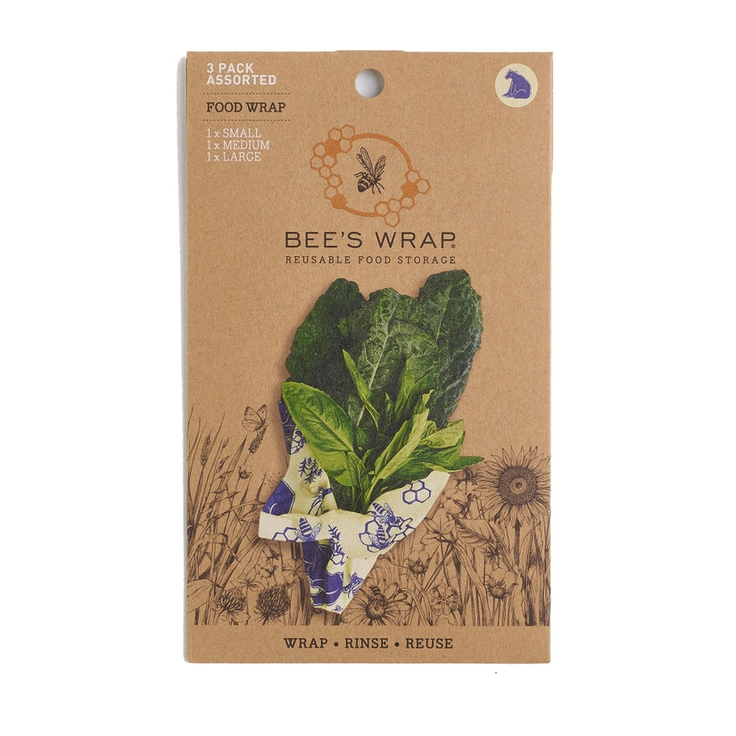 Bees + Bears Food Wrap - Pack of 3 Assorted Sizes - touchGOODS