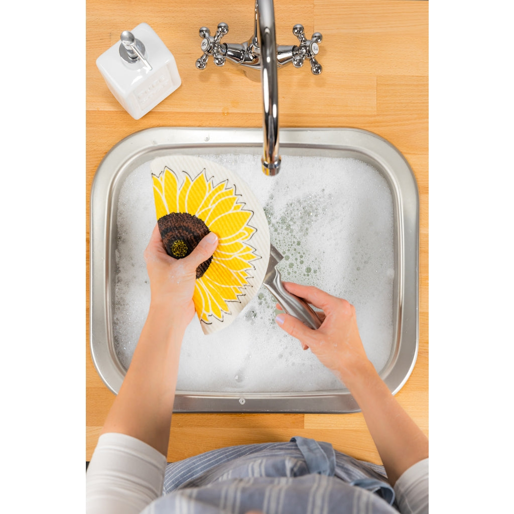 Sunflower Round Swedish Cloth - touchGOODS