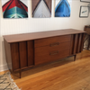 Vintage Mid Century Modern Kent Coffey Eloquence Walnut Dresser & Mirror - touchGOODS