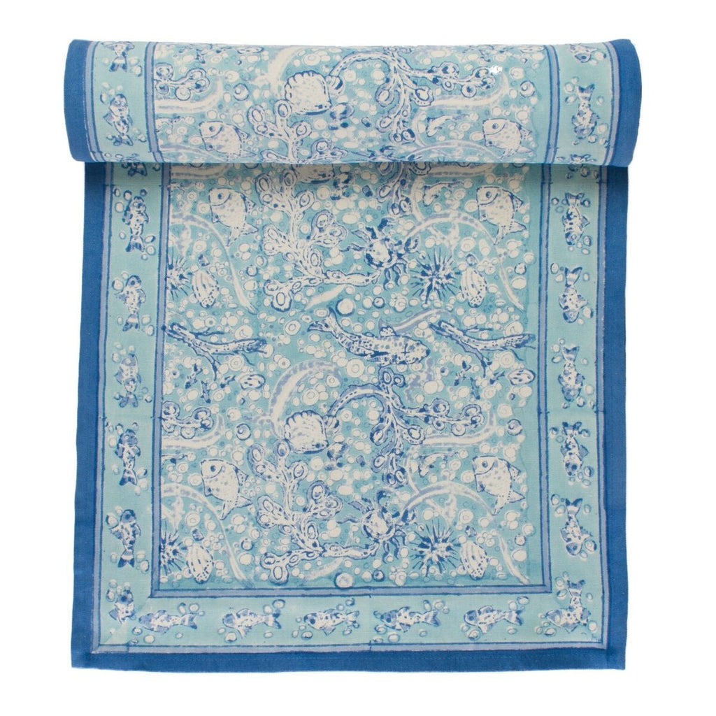 La Mer Aqua Tablecloth Runner - touchGOODS