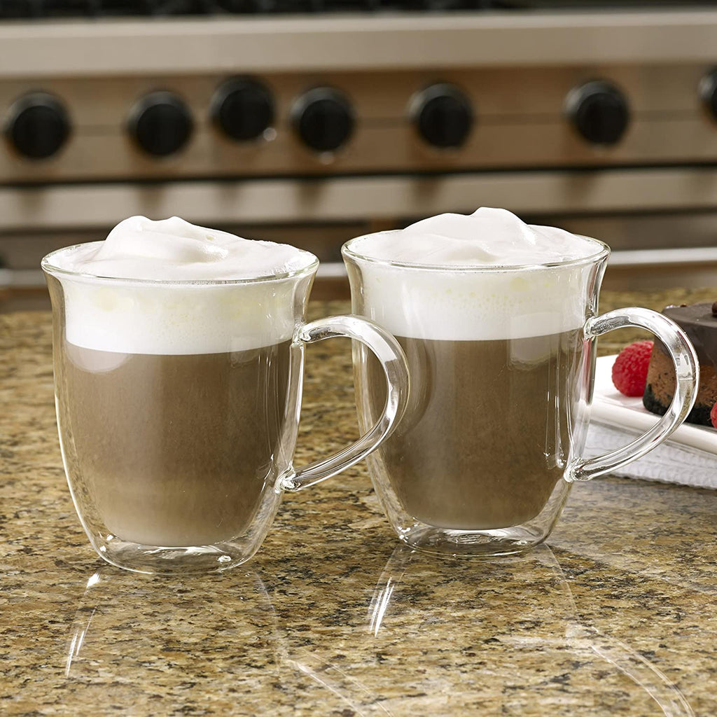 Insulated Glass Latte Cups, 2-Piece Set, 12-Ounces - touchGOODS