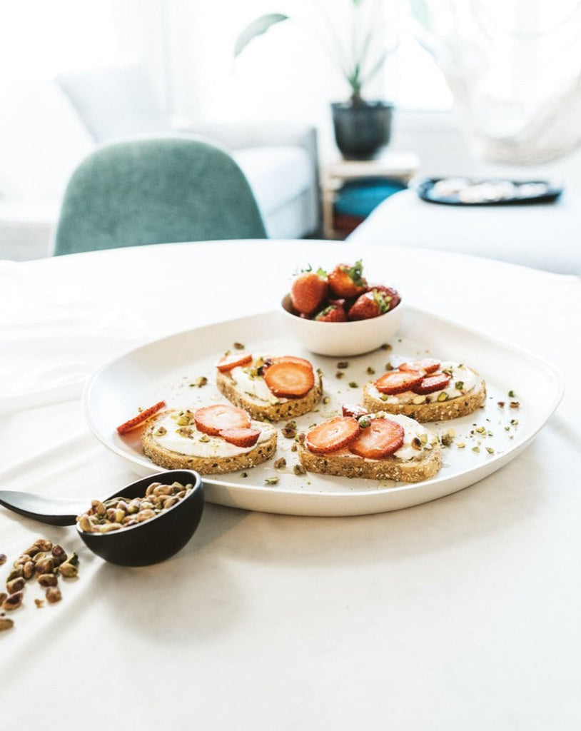 Stoneware Serving Platter | Round Dadasi - Matte White - touchGOODS