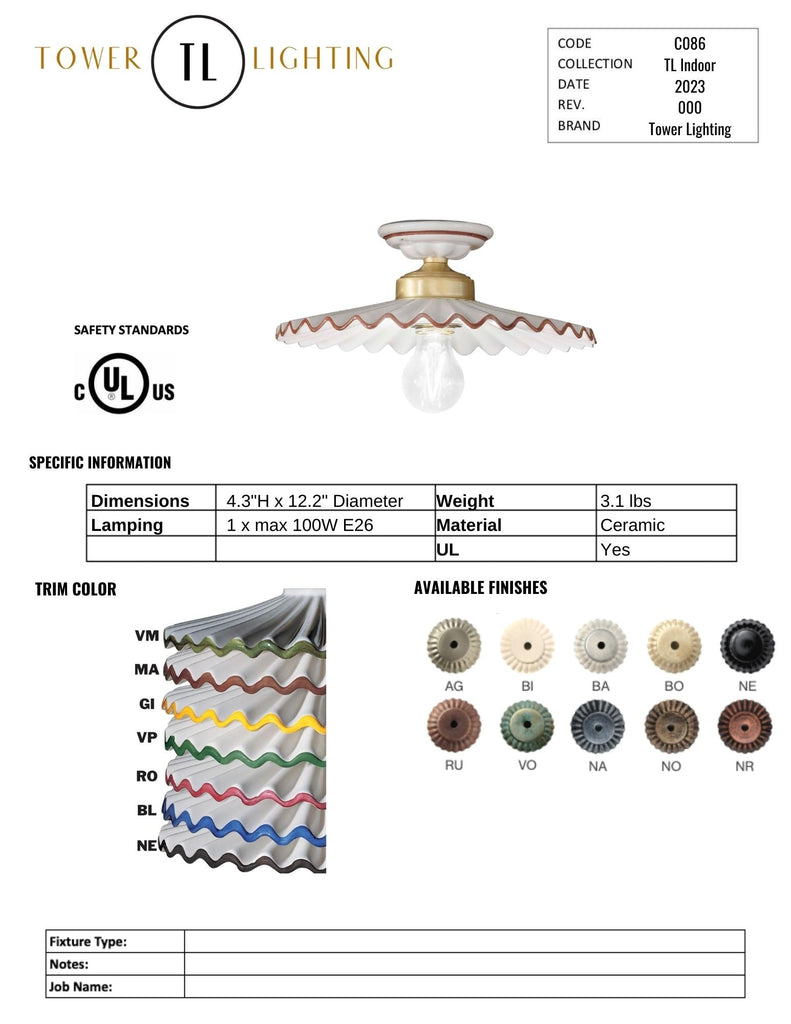 C013-C086-C014 Classic Costine Semi-Flush Ceiling - touchGOODS